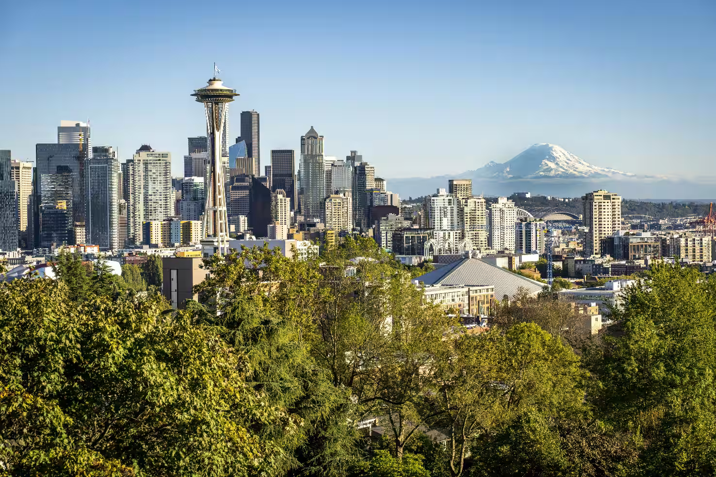 Seattle skyline with modern buildings and waterfront